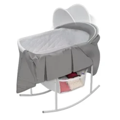 Badger Basket Cuddles Rocking Doll Bassinet - Gray/White -Playland Shop GUEST 09181c68 b860 46db a2c8 16e10b43a584