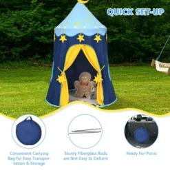 Costway Kids Foldable Pop Up Play Tent W/ Star Lights Carry Bag Indoor Outdoor -Playland Shop GUEST 09aea477 20c3 4dac 9c15 97c76afd2ef6