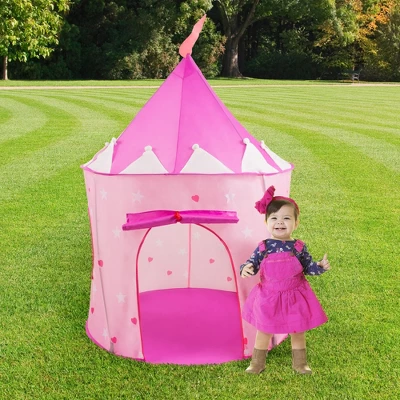 Toy Time Kids' Foldable Popup Princess Castle Play Tent With Carrying Bag - Pink 8 Toy Time Kids' Foldable Popup Princess Castle Play Tent With Carrying Bag - Pink - Image 6