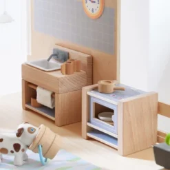 HABA Little Friends Kitchen Room Set - Wooden Dollhouse Furniture For 4" Bendy Dolls -Playland Shop GUEST 0bec8137 3549 44ef 9639 d377e19f6e28
