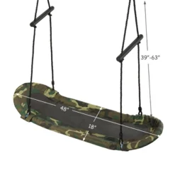 Costway Saucer Tree Swing Surf Kids Outdoor Adjustable Oval Platform Set W/ Handle BlueGreen ColorfulCamouflage Green -Playland Shop GUEST 1489997f dbb5 415c a00f f6d5c2129816