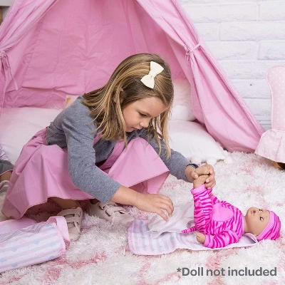 Adora Baby Doll Diaper Bag In Classic Pastel Pink, Diapers Fit 13 Inch Dolls 3 Adora Baby Doll Diaper Bag In Classic Pastel Pink, Diapers Fit 13 Inch Dolls