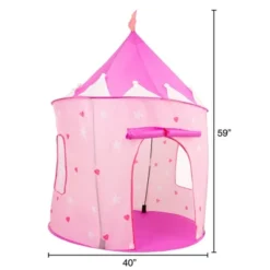 Toy Time Kids' Foldable Popup Princess Castle Play Tent With Carrying Bag - Pink