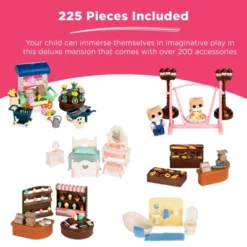 Best Choice Products Deluxe Cottage Dollhouse Mansion Pretend Toy Playset W/ 225 Accessories And Tiny Critters For Kids