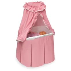 Badger Basket Kisses Rocking Doll Bassinet - Pink/White -Playland Shop GUEST 1f3ec27c 91d3 4783 b613 970c239a19ce