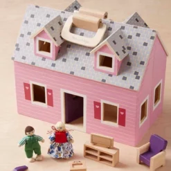 Melissa & Doug Fold And Go Wooden Dollhouse With 2 Dolls And Wooden Furniture -Playland Shop GUEST 20e80317 1807 46be 9e34 18d17800e4e2