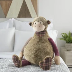 Mina Victory Plush Lines Monkey Plush Animal 23" X 24" Brown Indoor Stuffed Animal -Playland Shop GUEST 2246c05a 69b0 46fd b6b0 212529d67267