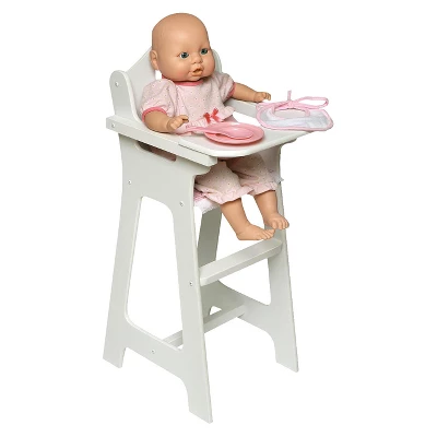 Badger Basket Doll High Chair With Accessories And Free Personalization Kit - White/Pink/Gingham 12 Badger Basket Doll High Chair With Accessories And Free Personalization Kit - White/Pink/Gingham - Image 10