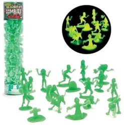SCS Direct Zombie Action Figures -100 Glow In The Dark Zombies With 14 Unique Sculpts - Includes Zombies, Zombie Pets, Gravestones, And Humans