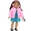 Sophia’s Pink Faux Fur Coat And Earmuff Headband Set For 18" Dolls