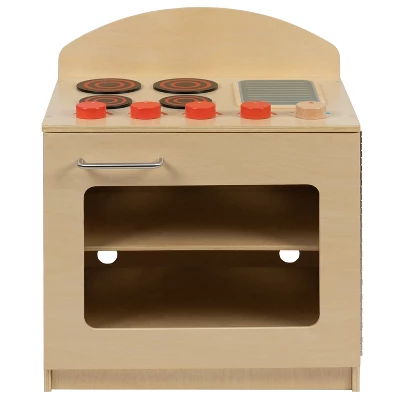 Emma And Oliver Children's Wooden Kitchen Stove With Turnable Knobs For Commercial Or Home Use 6 Emma And Oliver Children's Wooden Kitchen Stove With Turnable Knobs For Commercial Or Home Use - Image 4