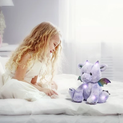 FAO Schwarz Glow Brights Toy Plush LED With Sound Dragon 13" Stuffed Animal 3 FAO Schwarz Glow Brights Toy Plush LED With Sound Dragon 13" Stuffed Animal