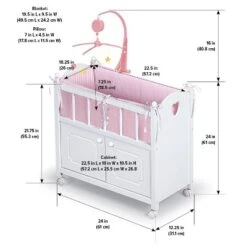 Badger Basket Cabinet Doll Crib With Gingham Bedding And Free Personalization Kit - White/Pink -Playland Shop GUEST 38d05b4c 72f5 427f 8dd7 df429d55c13c