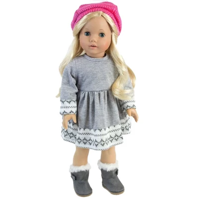 Sophia’s Doll Dress, Leggings, Hat, And Scarf Set For 18" Dolls 4 Sophia’s Doll Dress, Leggings, Hat, And Scarf Set For 18" Dolls - Image 2
