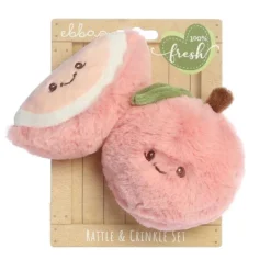Ebba Mini Peach Rattle & Crinkle Set Precious Produce Adorable Baby Stuffed Animal Pink 3.5" -Playland Shop GUEST 3d1db93a e81b 4f65 b988 2a3249496b1b