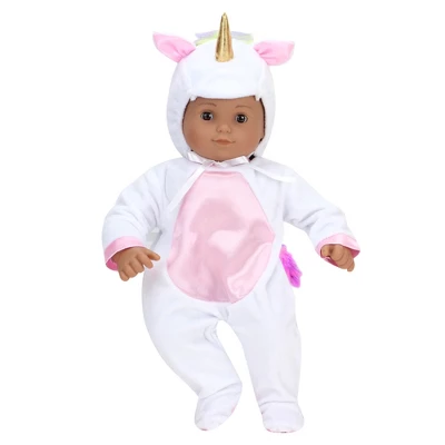 Sophia’s Unicorn Costume With Rainbow Hair For 15" Dolls, White 3 Sophia’s Unicorn Costume With Rainbow Hair For 15" Dolls, White
