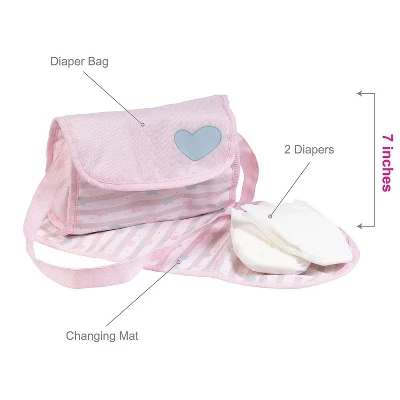 Adora Baby Doll Diaper Bag In Classic Pastel Pink, Diapers Fit 13 Inch Dolls 7 Adora Baby Doll Diaper Bag In Classic Pastel Pink, Diapers Fit 13 Inch Dolls - Image 5