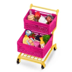 Our Generation Grocery Day Shopping Cart Pink & Yellow Accessory Set For 18" Dolls -Playland Shop GUEST 4441824f 3493 44b1 b82a 65c7789b9580