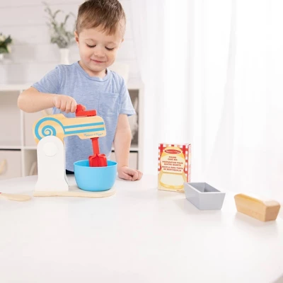 Melissa & Doug Wooden Make-a-Cake Mixer Set (11pc) - Play Food And Kitchen Accessories 6 Melissa & Doug Wooden Make-a-Cake Mixer Set (11pc) - Play Food And Kitchen Accessories - Image 4