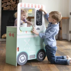 HearthSong Orders Up 4'L X 3'H Kids' Pretend-Play Wooden Food Truck Kitchen And 12 Piece Wooden Culinary Play Set -Playland Shop GUEST 51675dc5 95f3 46c4 b9ea 8131e1a82f8b