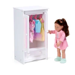 Badger Basket Doll Armoire W/ Hangers - White/Pink -Playland Shop GUEST 52a7027a 0810 4fb7 83b3 03bdc2542974