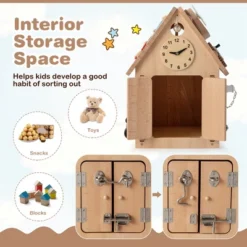 Costway Wooden Busy House Montessori Toy With Sensory Games & Interior Storage Space 15 Costway Wooden Busy House Montessori Toy With Sensory Games & Interior Storage Space -Playland Shop GUEST 533d5f06 ff2a 4e6b b891 db15d1efde05