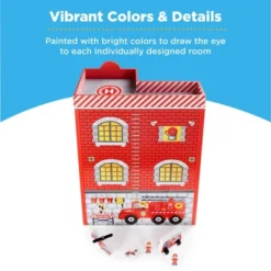 Best Choice Products 32in Kids 3-Story Pretend Wooden Fire Station Play Set Toy, W/ 2 Vehicles, 12 Accessories, 5 Rooms -Playland Shop GUEST 53b8a058 8b27 47ac 9b86 455cdea0d46e