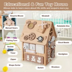 Costway Wooden Busy House Montessori Toy With Sensory Games & Interior Storage Space 17 Costway Wooden Busy House Montessori Toy With Sensory Games & Interior Storage Space -Playland Shop GUEST 5b4a5a83 22bd 4fd2 a0ba b71bb0f1c31d