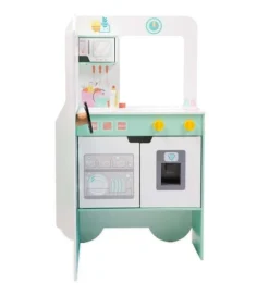 HearthSong Orders Up 4'L X 3'H Kids' Pretend-Play Wooden Food Truck Kitchen And 12 Piece Wooden Culinary Play Set