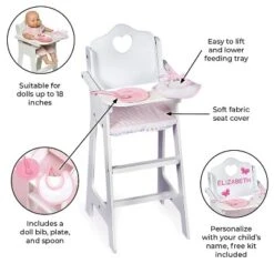 Badger Basket Doll High Chair With Accessories And Free Personalization Kit - White/Pink/Gingham 20 Badger Basket Doll High Chair With Accessories And Free Personalization Kit - White/Pink/Gingham -Playland Shop GUEST 65bfe1de f58c 4c10 b334 e9056b446856