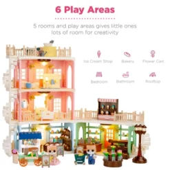 Best Choice Products Deluxe Cottage Dollhouse Mansion Pretend Toy Playset W/ 225 Accessories And Tiny Critters For Kids -Playland Shop GUEST 665dc0d7 727e 4571 b71d 0678ada736cf