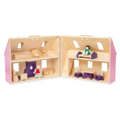 Melissa & Doug Fold And Go Wooden Dollhouse With 2 Dolls And Wooden Furniture -Playland Shop GUEST 68483091 7716 494e a946 b404f96d2681