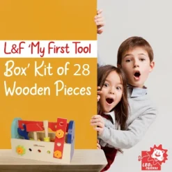 Leo & Friends My First Tool Box Kit Of 28 Wooden Pieces