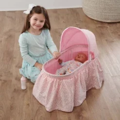 Badger Basket Folding Doll Cradle With Rosebud Fabric -Playland Shop GUEST 6b49a091 4cd1 42e0 a5ca 06a9b2cc4a7a