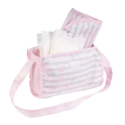 Adora Baby Doll Diaper Bag In Classic Pastel Pink, Diapers Fit 13 Inch Dolls 4 Adora Baby Doll Diaper Bag In Classic Pastel Pink, Diapers Fit 13 Inch Dolls - Image 2