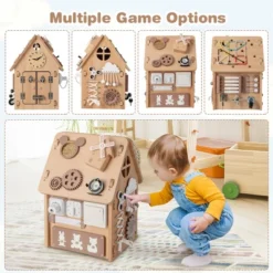 Costway Wooden Busy House Montessori Toy With Sensory Games & Interior Storage Space 14 Costway Wooden Busy House Montessori Toy With Sensory Games & Interior Storage Space -Playland Shop GUEST 71b2f74b 271a 45f2 99dd 27da07b43004