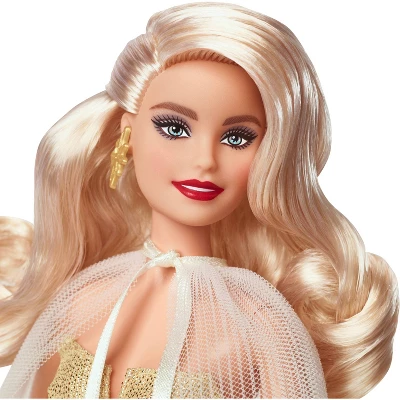 Barbie 13" Signature 2023 Holiday Collector Doll With Golden Gown And Blonde Hair 3 Barbie 13" Signature 2023 Holiday Collector Doll With Golden Gown And Blonde Hair