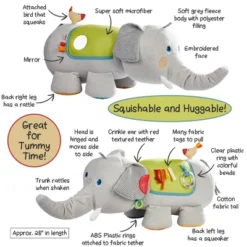 HABA Discovery Elephant - Oversized Plush Sensory Activity Toy For Baby Nursery's - Ages 6 Months + -Playland Shop GUEST 7da7817c 2858 4255 a219 303f91bf843b