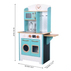 Teamson Kids Little Chef Santos Retro Wooden Kitchen Playset, Aqua/White -Playland Shop GUEST 81476ae7 088d 4b79 bd8c 26b65effc626