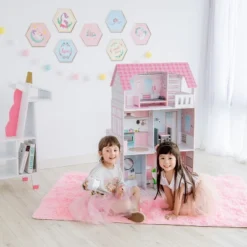 Teamson Kids 'Wonderland' Children's 2 In 1 Doll House & Play Kitchen TD-12515P -Playland Shop GUEST 8abe9936 d23b 445d 8241 28670f4ebd5a