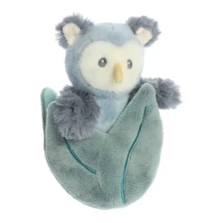 Ebba Small Ollie Owl Pocket Peekers Playful Baby Stuffed Animal Blue 5.5"