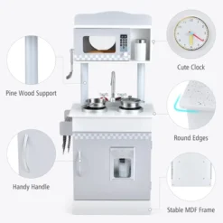 Costway Kids Kitchen PlaySet Pretend Wooden Play Kitchen With IceDispenser&Stovefor Toddler -Playland Shop GUEST a236de9b cd0e 4fd0 89ff c739df99b13a