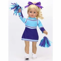 Sophia's - 18" Doll - Cheerleader Dress, Pom-pom & Hair Bow Set - Aqua/Purple -Playland Shop GUEST aa44c847 1caf 48f9 8500 d833caf37527