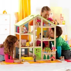 Hape Wooden All Season/4 Season 6 Tier Unfurnished Dollhouse Kids Play House For Children Ages 3 Years And Up, Multicolored -Playland Shop GUEST ae772edb cf19 4078 a0ef 0f41c1ee71b4