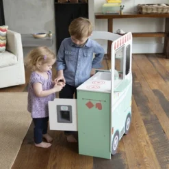 HearthSong Orders Up 4'L X 3'H Kids' Pretend-Play Wooden Food Truck Kitchen And 12 Piece Wooden Culinary Play Set -Playland Shop GUEST b096b774 4461 43ed aa8a a79b54cf54ec