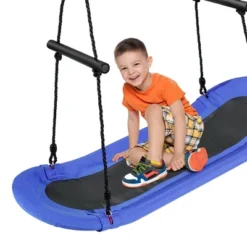 Costway Saucer Tree Swing Surf Kids Outdoor Adjustable Oval Platform Set W/ Handle BlueGreen ColorfulCamouflage Green -Playland Shop GUEST b1110b92 0224 4f43 bfa0 c6e5906c78b1