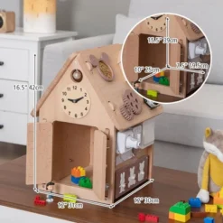 Costway Wooden Busy House Montessori Toy With Sensory Games & Interior Storage Space 13 Costway Wooden Busy House Montessori Toy With Sensory Games & Interior Storage Space -Playland Shop GUEST b92f3006 c190 45ea 8735 66a64d1eccb0