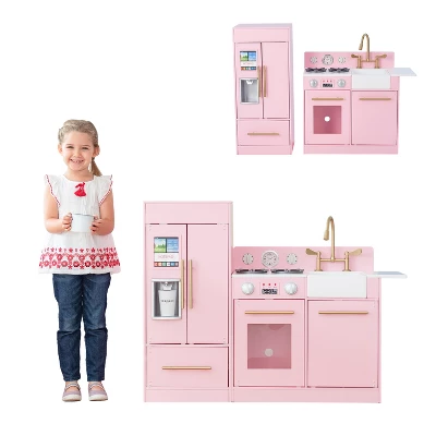 Teamson Kids - Little Chef Charlotte Modern Play Kitchen - Pink 5 Teamson Kids - Little Chef Charlotte Modern Play Kitchen - Pink - Image 3