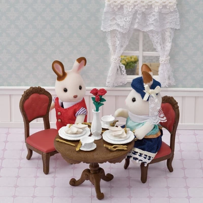 Calico Critters Town Series Chic Dining Table Set, Dollhouse Furniture 3 Calico Critters Town Series Chic Dining Table Set, Dollhouse Furniture