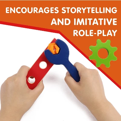 Leo & Friends My First Tool Box Kit Of 28 Wooden Pieces 6 Leo & Friends My First Tool Box Kit Of 28 Wooden Pieces - Image 4